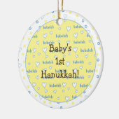 Hanukkah "Bubeleh" Blue/Yellow Circle Ornament (Links)