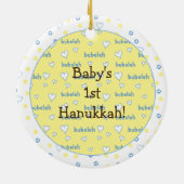 Hanukkah "Bubeleh" Blue/Yellow Circle Ornament (Achterkant)