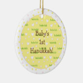 Hanukkah "Bubeleh" Roze/Groene Circle Ornament (Rechts)