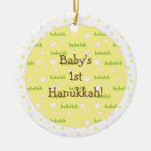 Hanukkah "Bubeleh" Roze/Groene Circle Ornament (Voorkant)