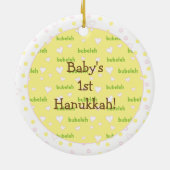 Hanukkah "Bubeleh" Roze/Groene Circle Ornament (Achterkant)