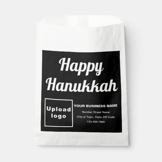 Hanukkah Business Black Background Paper Bag Bedankzakje (Voorkant)