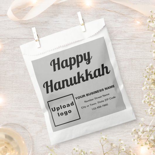 Hanukkah Business Gray Background Paper Bag Bedankzakje (Geknipt)