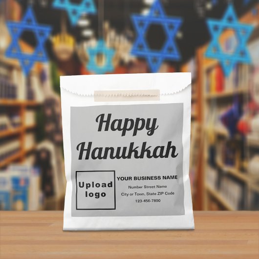 Hanukkah Business Gray Background Paper Bag Bedankzakje