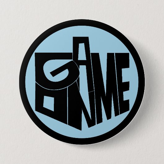 Hanukkah Button, Game ON Black Dreidel Ronde Button 7,6 Cm (Voorkant)