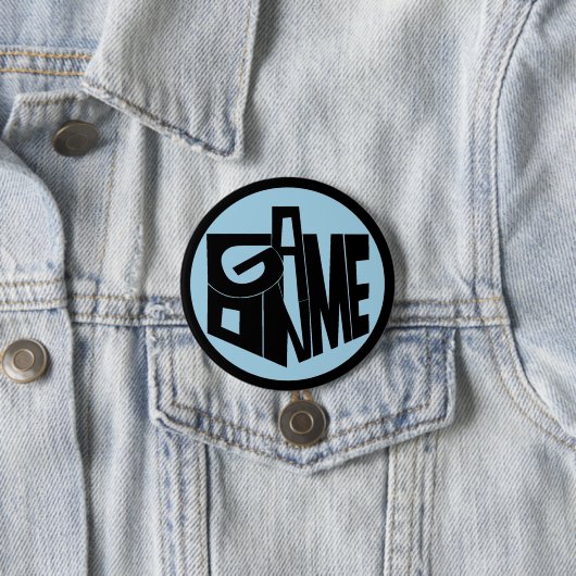 Hanukkah Button, Game ON Black Dreidel Ronde Button 7,6 Cm (In situ)