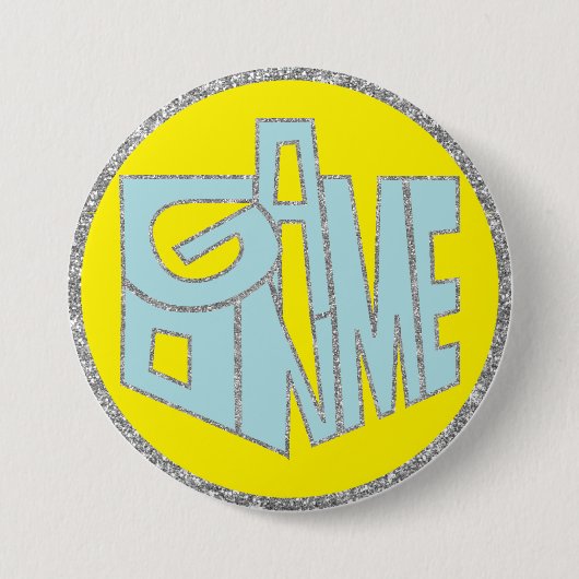 Hanukkah Button, Game ON Blue Dreidel Ronde Button 7,6 Cm (Voorkant)