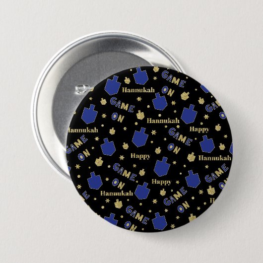 Hanukkah Button, Game ON Ronde Button 7,6 Cm (Voorkant /achterkant)