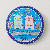 Hanukkah-Button, persoonlijke muis en vrienden/bla Ronde Button 7,6 Cm (Voorkant)