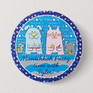 Hanukkah-Button, persoonlijke muis en vrienden/bla Ronde Button 7,6 Cm