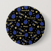 Hanukkah-Button, spel aan Ronde Button 7,6 Cm (Voorkant)