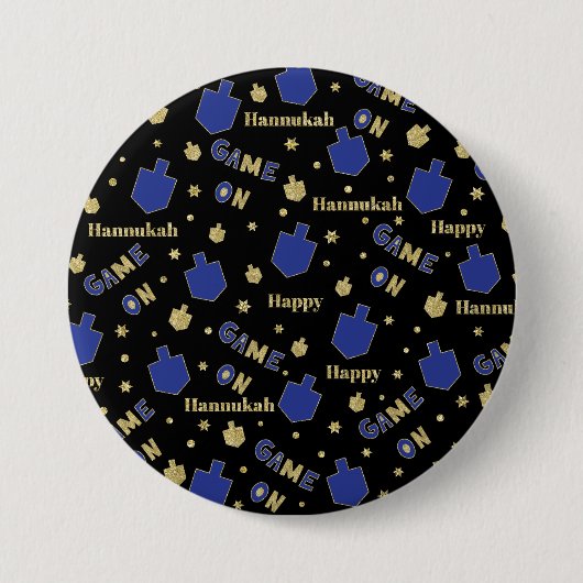 Hanukkah-Button, spel aan Ronde Button 7,6 Cm (Voorkant)