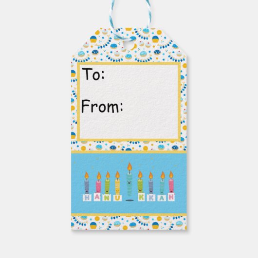 Hanukkah Cadeaulabel (Achterkant)