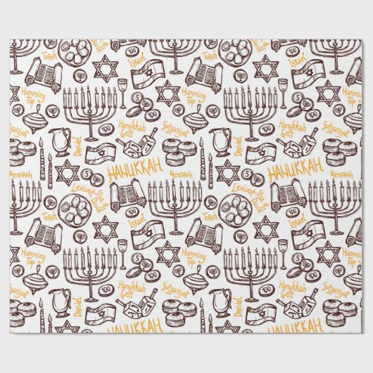 Hanukkah Cadeaupapier (Vlak)