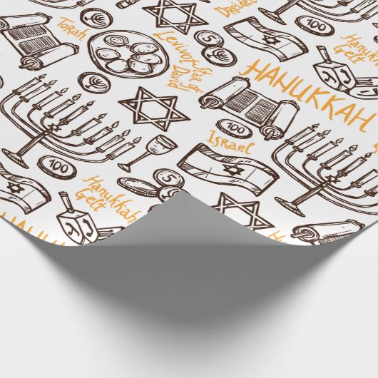 Hanukkah Cadeaupapier (Hoek)