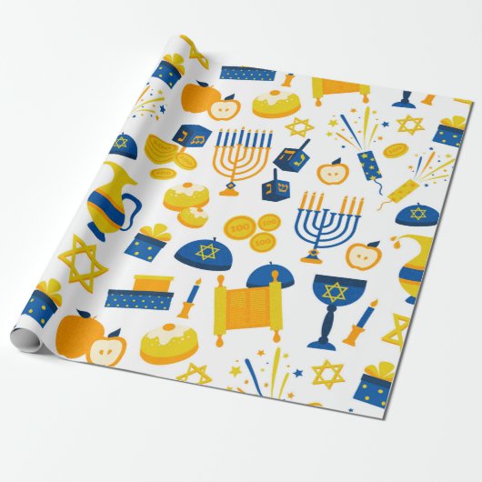 Hanukkah Cadeaupapier (Uitgerold)