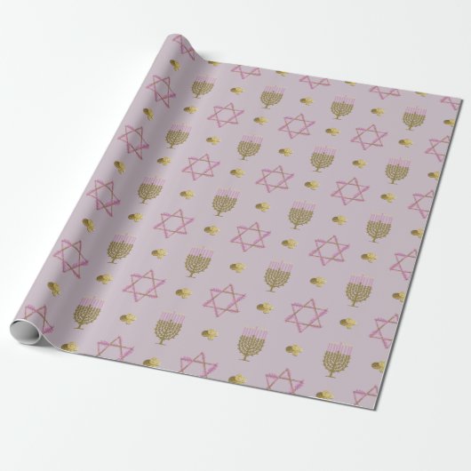 Hanukkah Cadeaupapier (Uitgerold)