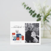 Hanukkah-cadeaus & Menorah Vakantiefoto ansichtkaa Feestdagenkaart (Staand voorkant)