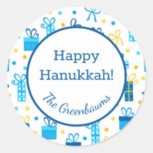 Hanukkah Cadeaus Ronde Sticker
