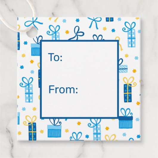Hanukkah Cadeaus Van Aan Bedankjes Labels (Voorkant)