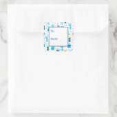 Hanukkah Cadeaus Van Aan Vierkante Sticker (Tas)