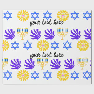 Hanukkah-cadeauverpakking – Menorah, Davidster Cadeaupapier