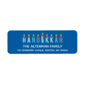 Hanukkah Candle Return Address Label Sjabloon (Voorkant)