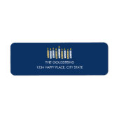 Hanukkah Candles Blue feestdagen Etiket (Voorkant)