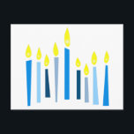 Hanukkah Candles Briefkaart<br><div class="desc">Dit ontwerp is prachtig en helder en vult u aan de rand met een Hanukkah-feestelijke geest</div>