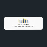 Hanukkah Candles feestdagen Etiket<br><div class="desc">Geef je vakantie-mails een persoonlijk tintje met deze grappige hanukkah kaarsen die het adreslabel teruggeven. Je kunt extra coördinerende objecten vinden in ons collectie Happy Hanukkah Candles.</div>