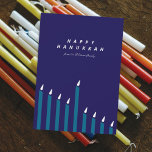 Hanukkah Candles Feestdagenkaart<br><div class="desc">Eenvoudige hellend aangestoken Chanoeka kaarsen.</div>