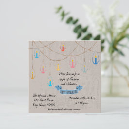 Hanukkah Candles Invitation Kaart