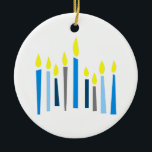 HANUKKAH CANDLES KERAMISCH ORNAMENT<br><div class="desc">Dit is een mooi afbeelding voor Happy Hanukkah. Gebruik dit ontwerp om als geschenk te geven.</div>