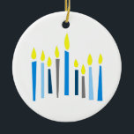 HANUKKAH CANDLES KERAMISCH ORNAMENT<br><div class="desc">Dit is een mooi afbeelding voor Happy Hanukkah. Gebruik dit ontwerp om als geschenk te geven.</div>