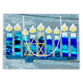 Hanukkah Candles met Gold Star van David Groot Cadeauzakje (Voorkant)