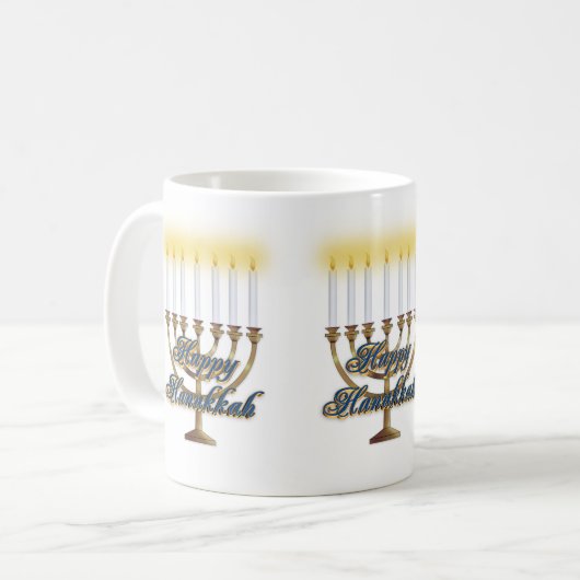 Hanukkah candles mok menorah (Voorkant links)