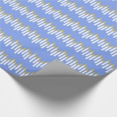 Hanukkah Candles over Blue Gift Wrap Cadeaupapier (Hoek)