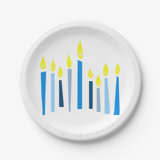 Hanukkah Candles Papieren Bordje (Voorkant)
