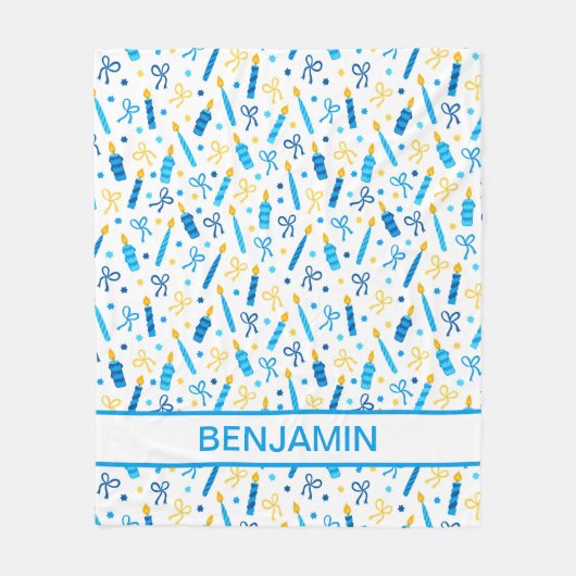 Hanukkah Candles Personalized Fleece Deken (Voorkant)