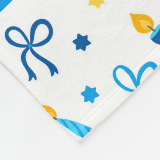 Hanukkah Candles Personalized Fleece Deken (Hoek)
