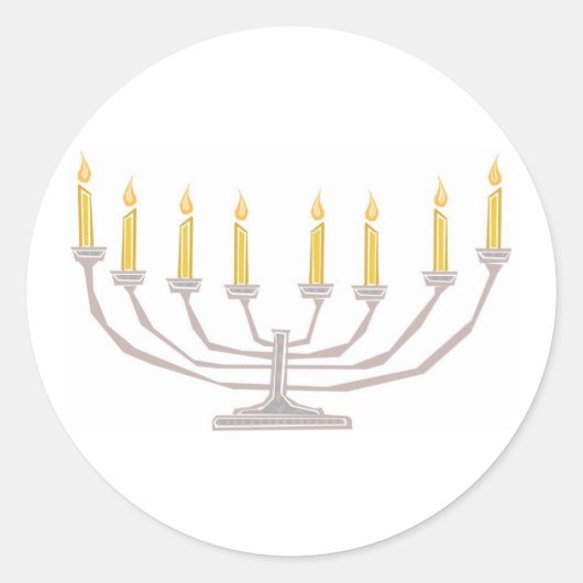 Hanukkah Candles Ronde Sticker (Voorkant)