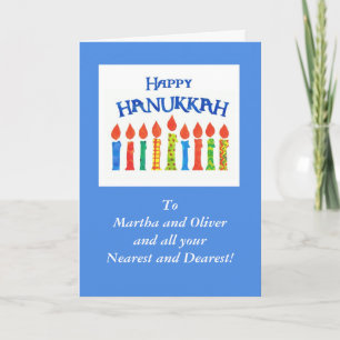 Hanukkah Candles-Wenskaart om persoonlijk te perso Feestdagen Kaart
