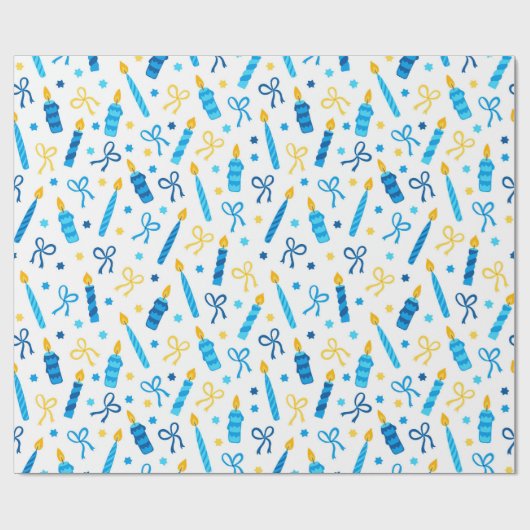 Hanukkah Candles Wrapping Paper Cadeaupapier (Vlak)