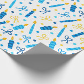 Hanukkah Candles Wrapping Paper Cadeaupapier (Hoek)