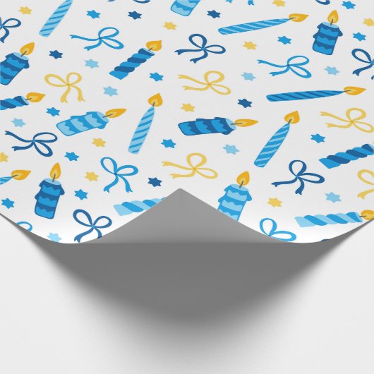 Hanukkah Candles Wrapping Paper Cadeaupapier (Hoek)