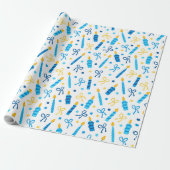 Hanukkah Candles Wrapping Paper Cadeaupapier (Uitgerold)