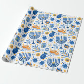 Hanukkah Candles Wrapping Paper Cadeaupapier (Uitgerold)