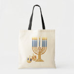 Hanukkah Canvas tas<br><div class="desc">Canvas tas van de Hanukkah-begroting Een betaalbaar,  milieuvriendelijk tas! Ideaal voor boeken of kruidenierswaren. Dankzij het slanke ontwerp kunt u eenvoudig opslagruimte bieden. 100 % katoen,  versterkt naaien op handvatten. Afmetingen: 15, 75 x 15, 25 inch breed.</div>