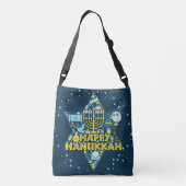 Hanukkah-Canvas tas met ster van David en Menorah (Achterkant)