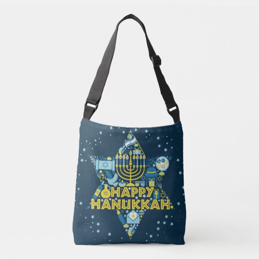 Hanukkah-Canvas tas met ster van David en Menorah (Voorkant)